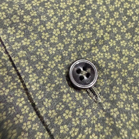 XACUS Tailored Fit Dress Shirt Floral Green Italy Cotton Long Sleeve 15.5 Medium - Picture 4 of 8